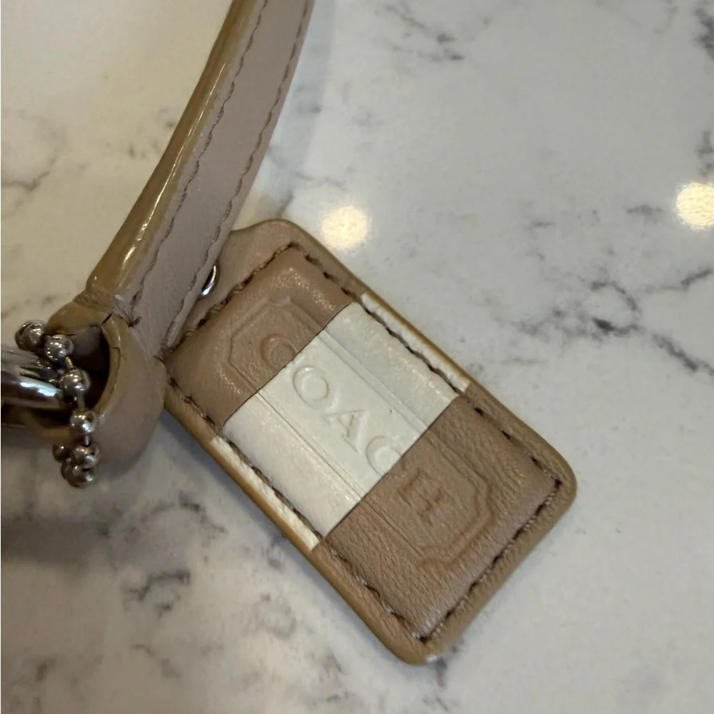 Coach Crossbody Bag with Pink and Cream Stripes